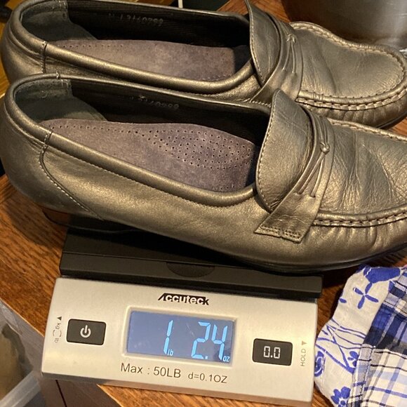 SAS Shoe Women 8.5 Easier Gray Leather Dress Loafer Tripad Comfort Moccasin Heel - Picture 11 of 11